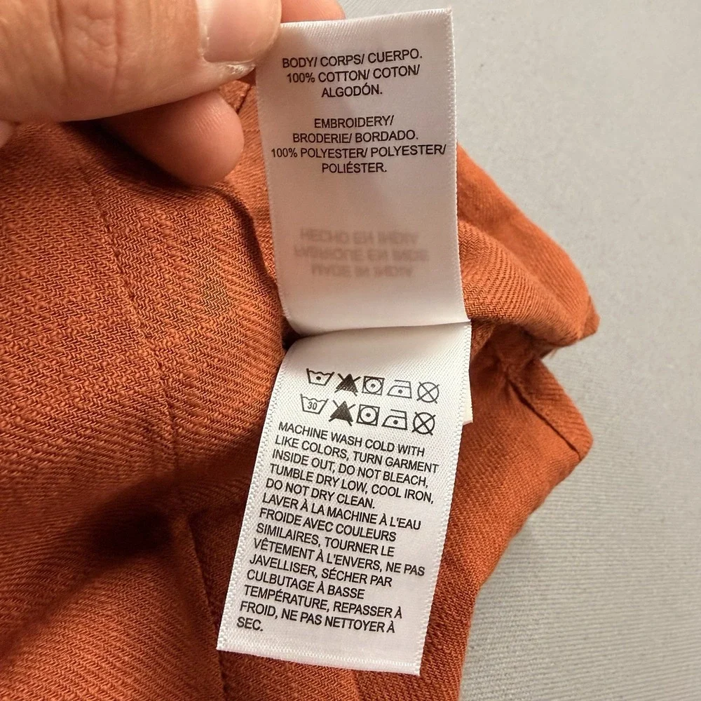 Lucky Brand Tequila Time Rust Camp Shirt Mens XL Embroidered Western 168465 NWT